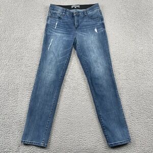 Wit & Wisdom Jeans Women 6 Blue L16547YJC Slim Straight Distressed Stretch Denim